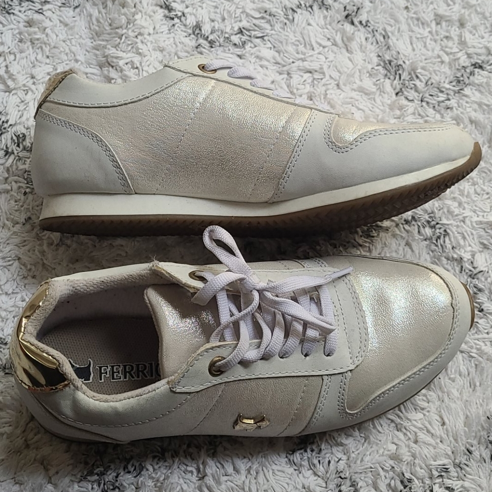 irradescent + gold sneakers